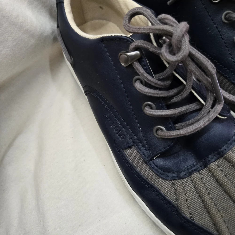 Polo by Ralph Lauren Men's Navy and Gray Casual Shoes. Size 8.5